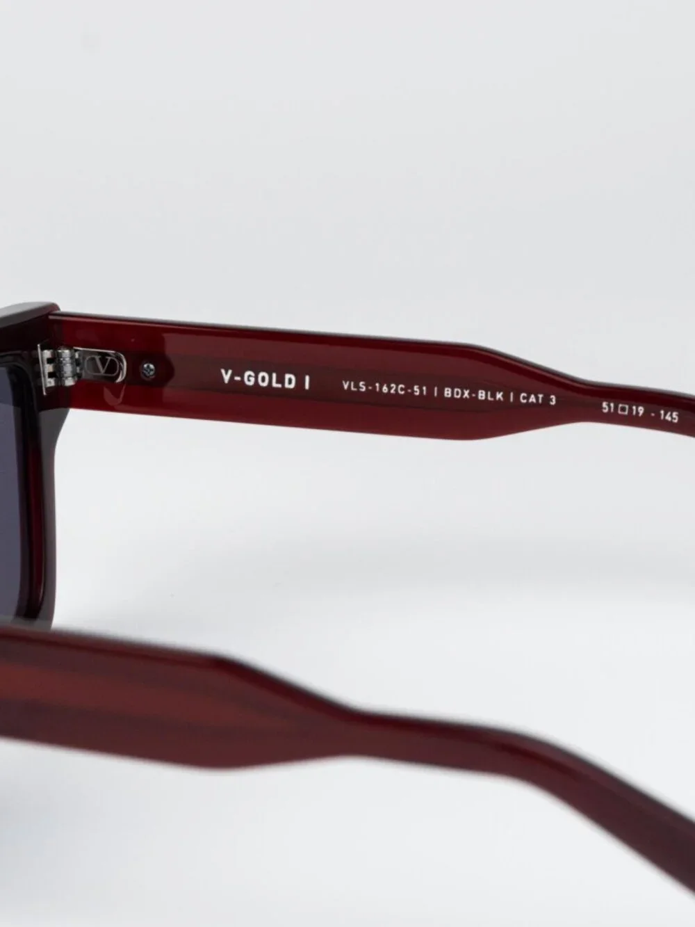 Valentino Men Sunglasses Burgundy Grey Square V-GOLD I VLS-162 C